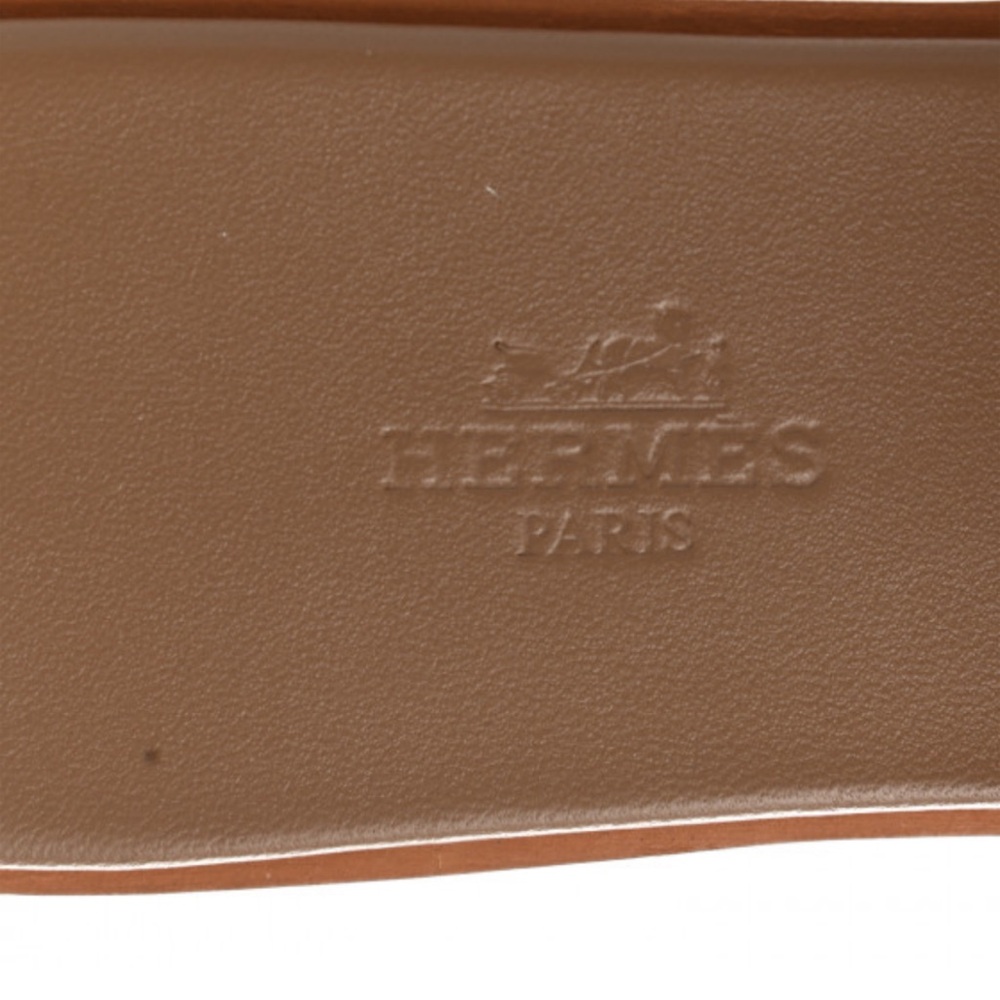 Hermès Gold(Brown) and White Amore Sandals with Signature H Straps - Picture 8 of 8